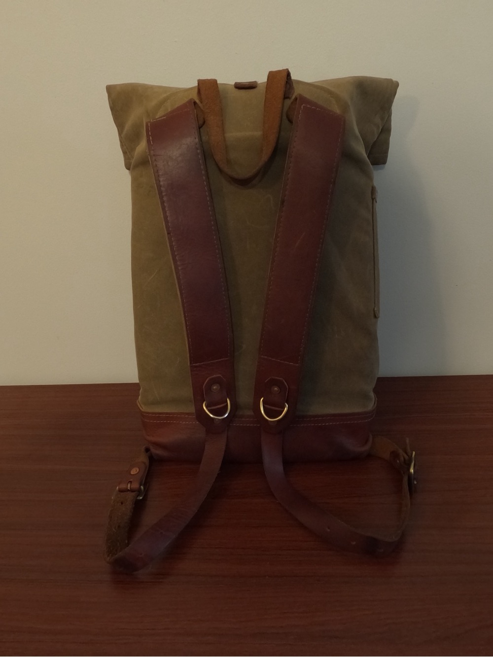 Bradley Mountain “Biographer” Roll-Top Waxed Canvas Backpack - Picture 2 of 11